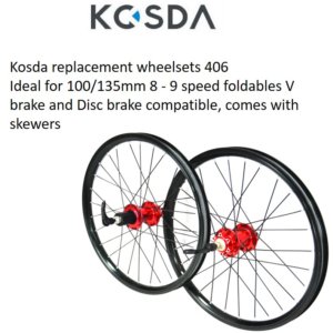 KOSDA Red 406 100/135 Alu Alloy (EXPORT MODEL) Works with Rim OR 6 hole Disc brakes