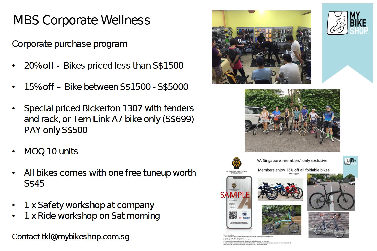 My Bike Shop SG's Corporate wellness package