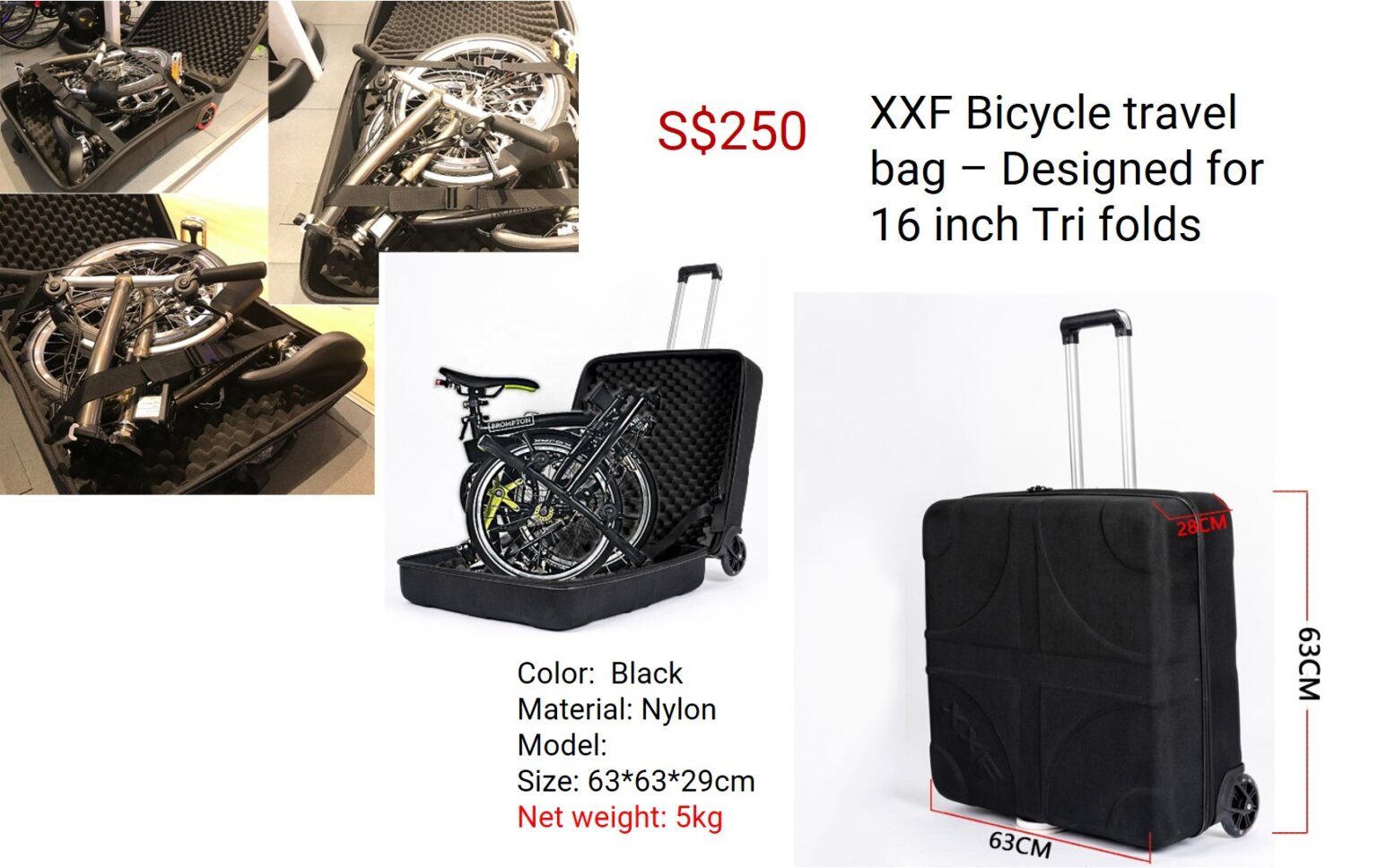 XXF Travel bag for Trifold 16 inch foldables MY BIKE SHOP